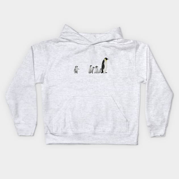 little penguin says No I am not going to school Kids Hoodie by colorandcolor